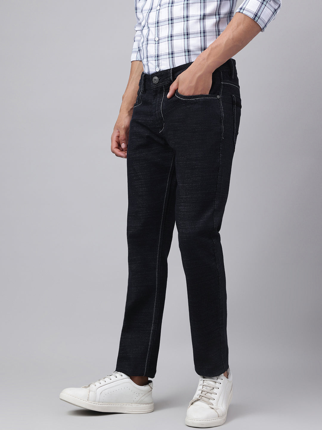 Men's Black Slim Fit Denim Jeans, Bold Look, All-Day Comfort