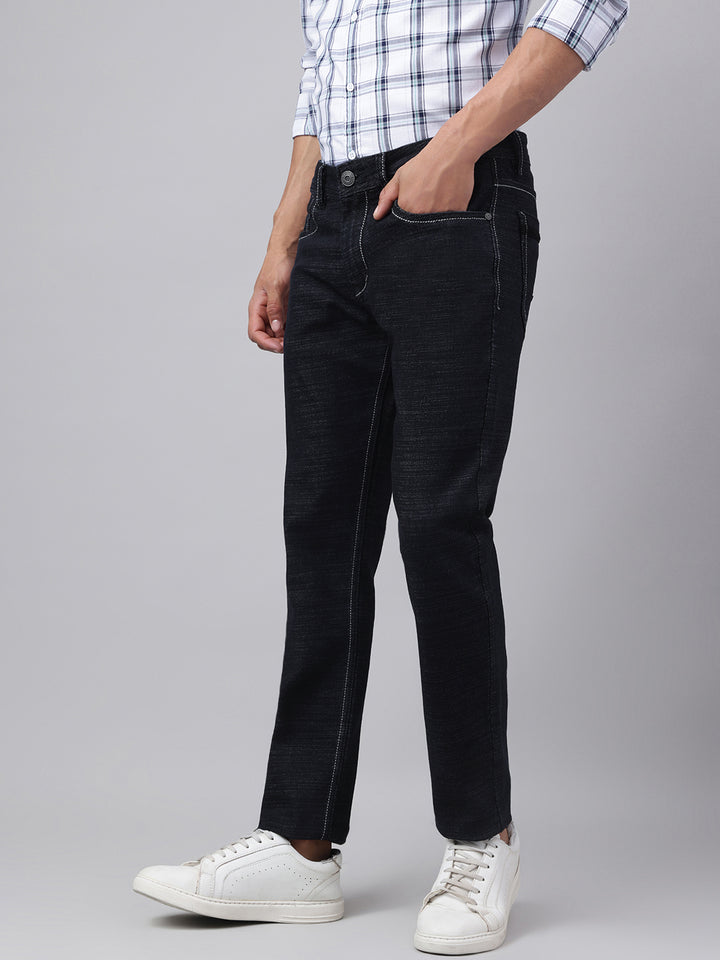Men's Black Slim Fit Denim Jeans, Bold Look, All-Day Comfort