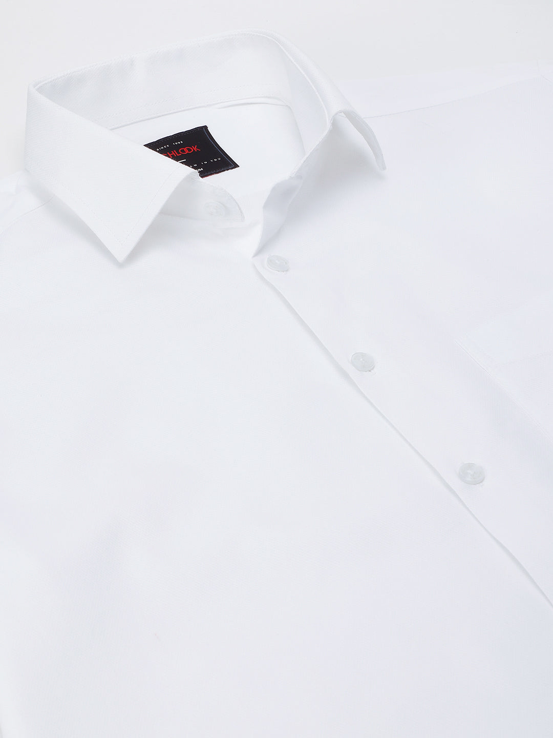Men White Regular Fit Solid Formal Shirt