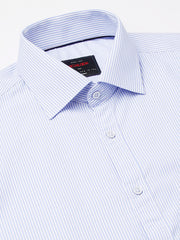 Men White Regular Fit Lining Formal Shirt