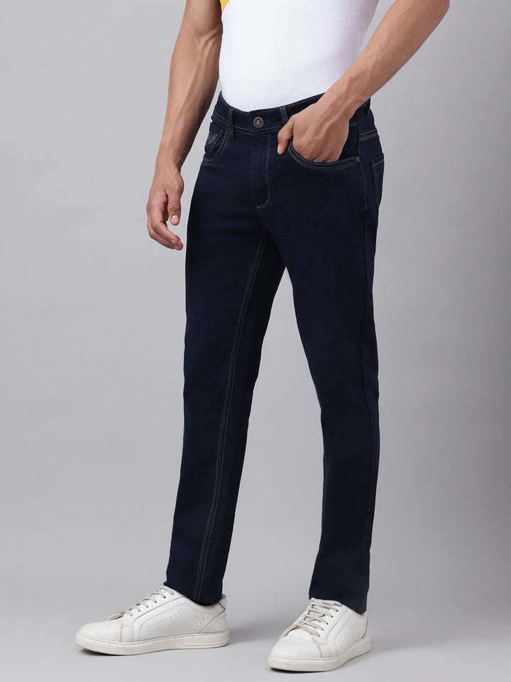 Men's Raw Blue Slim Fit Denim Jeans, Classic Fit, Modern Comfort