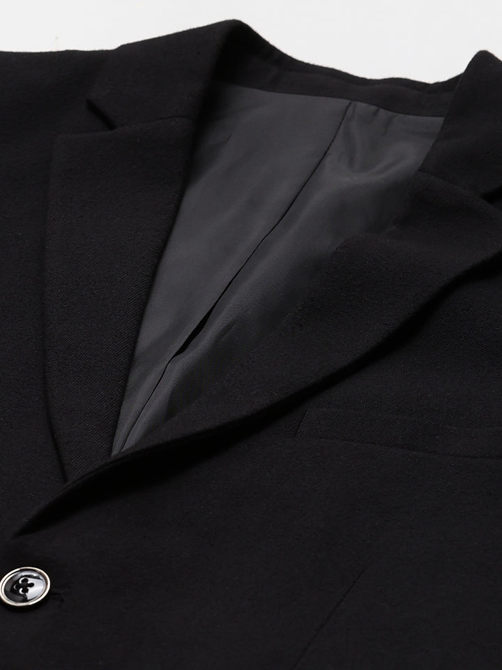 Men's Classic Black Tailored Notch Lapel Blazer