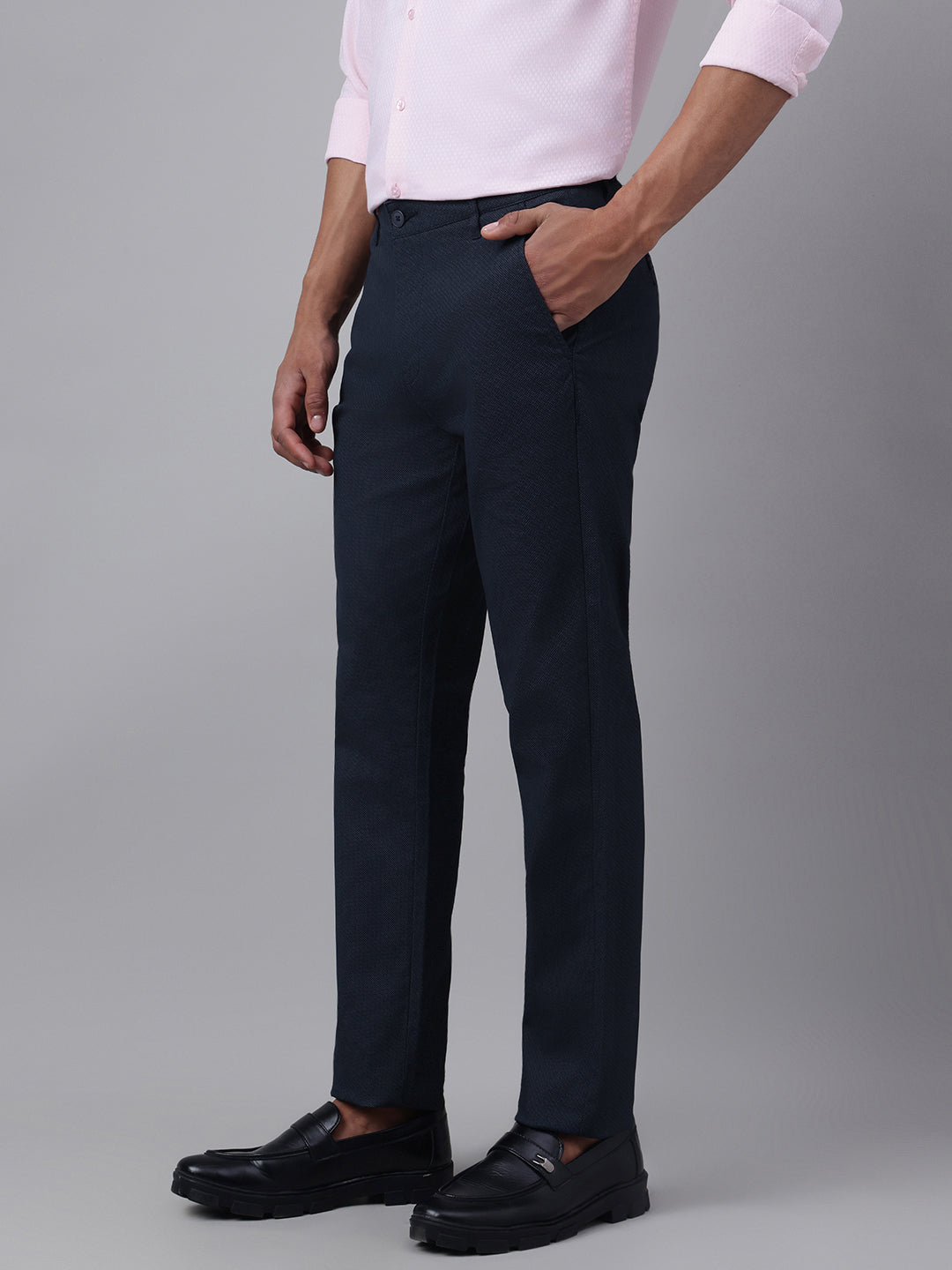 Men Navy Casual Trousers Classic Style Unmatched Comfort
