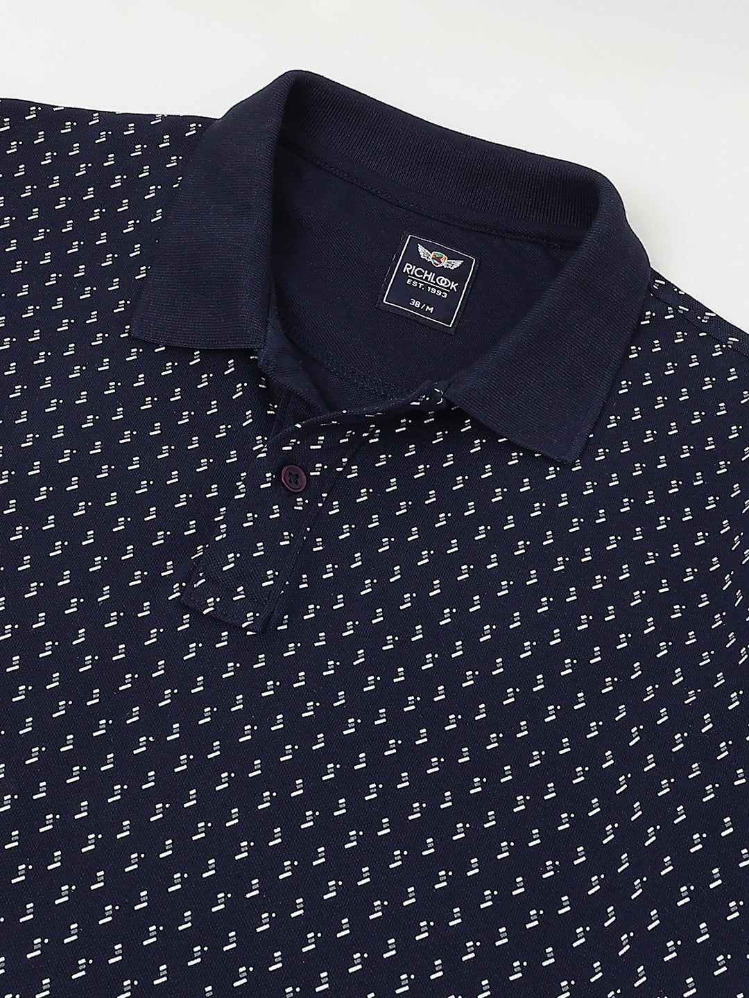 Men Navy Regular Fit Polo Neck t-shirt