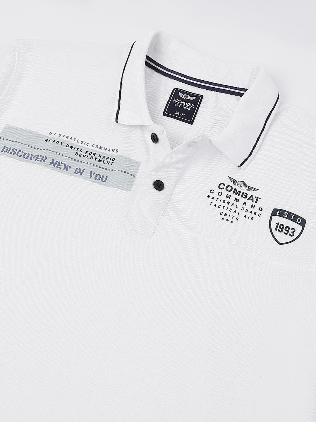 Men Off White Regular Fit Polo Neck t-shirt