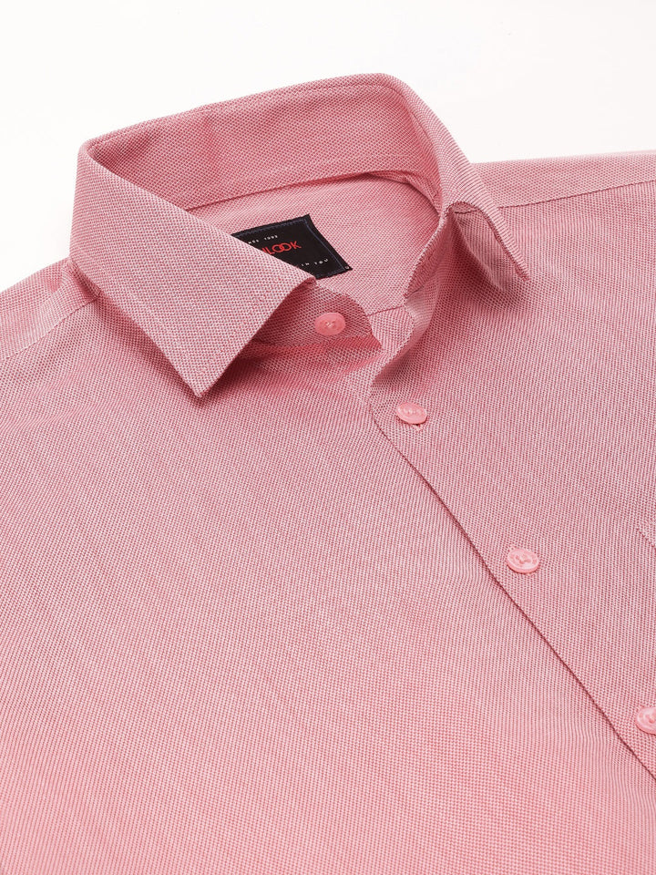 Men Red Regular Fit Solid Formal Shirt