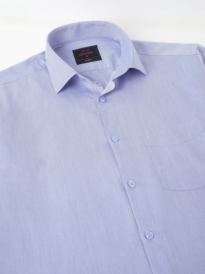 Men Blue Regular Fit Solid Formal Shirt