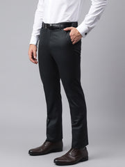Men Teal Smart Fit Mid Rise Formal Trouser