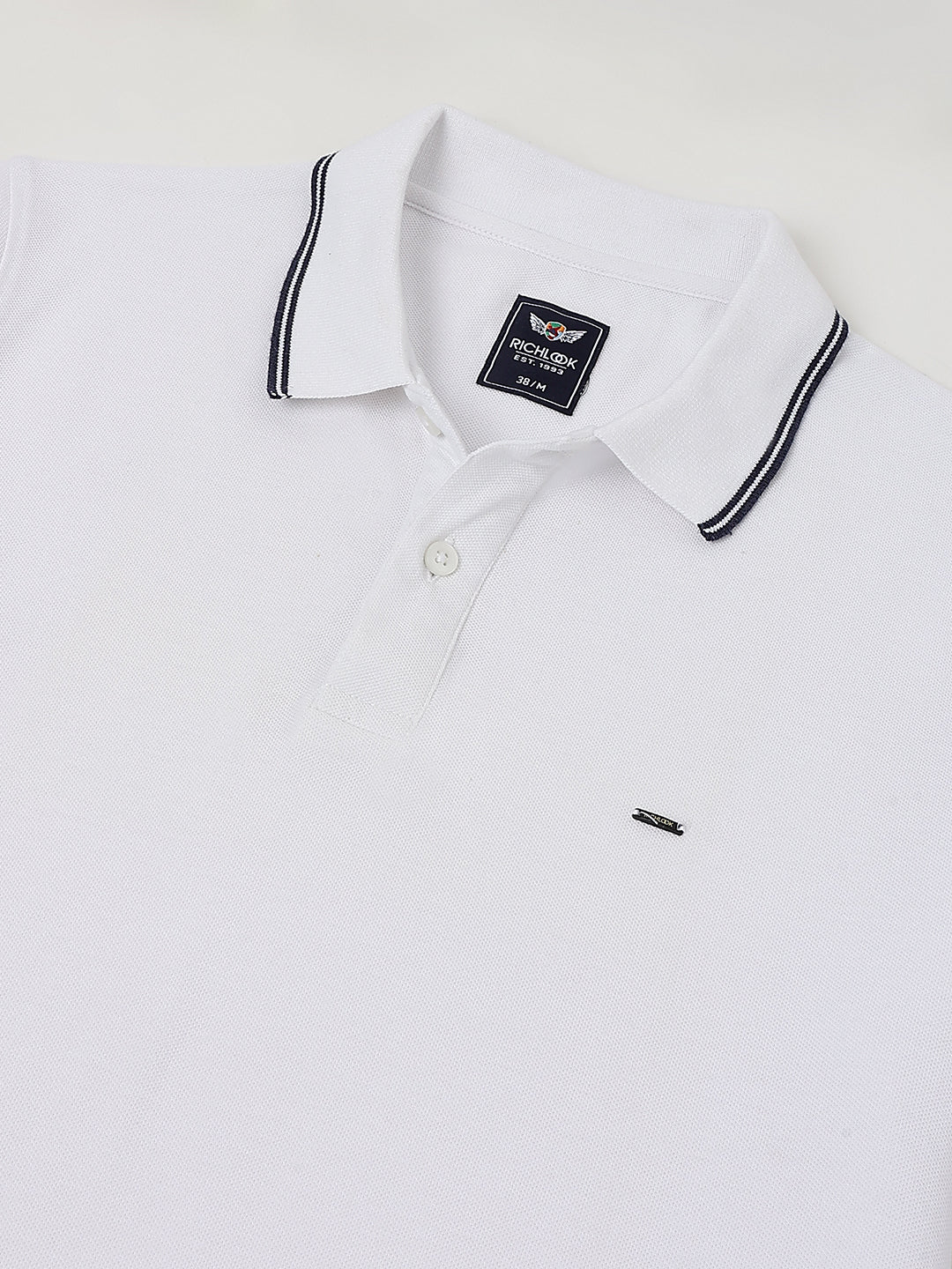 Men White Regular Fit Polo Neck t-shirt
