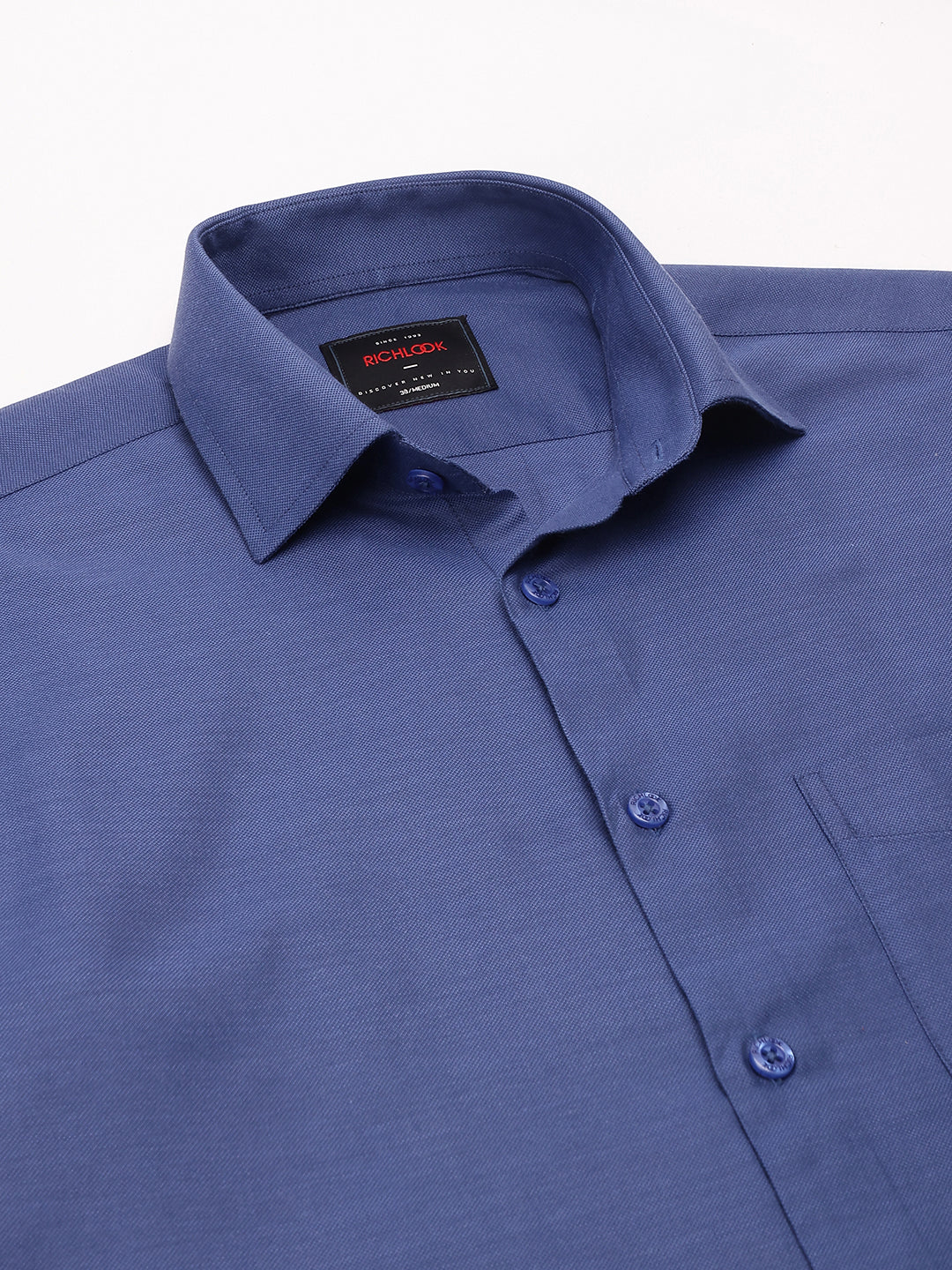 Men Ink Blue Regular Fit Solid Formal Shirt