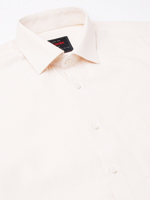 Men Yellow Regular Fit Checkered Formal Shirt