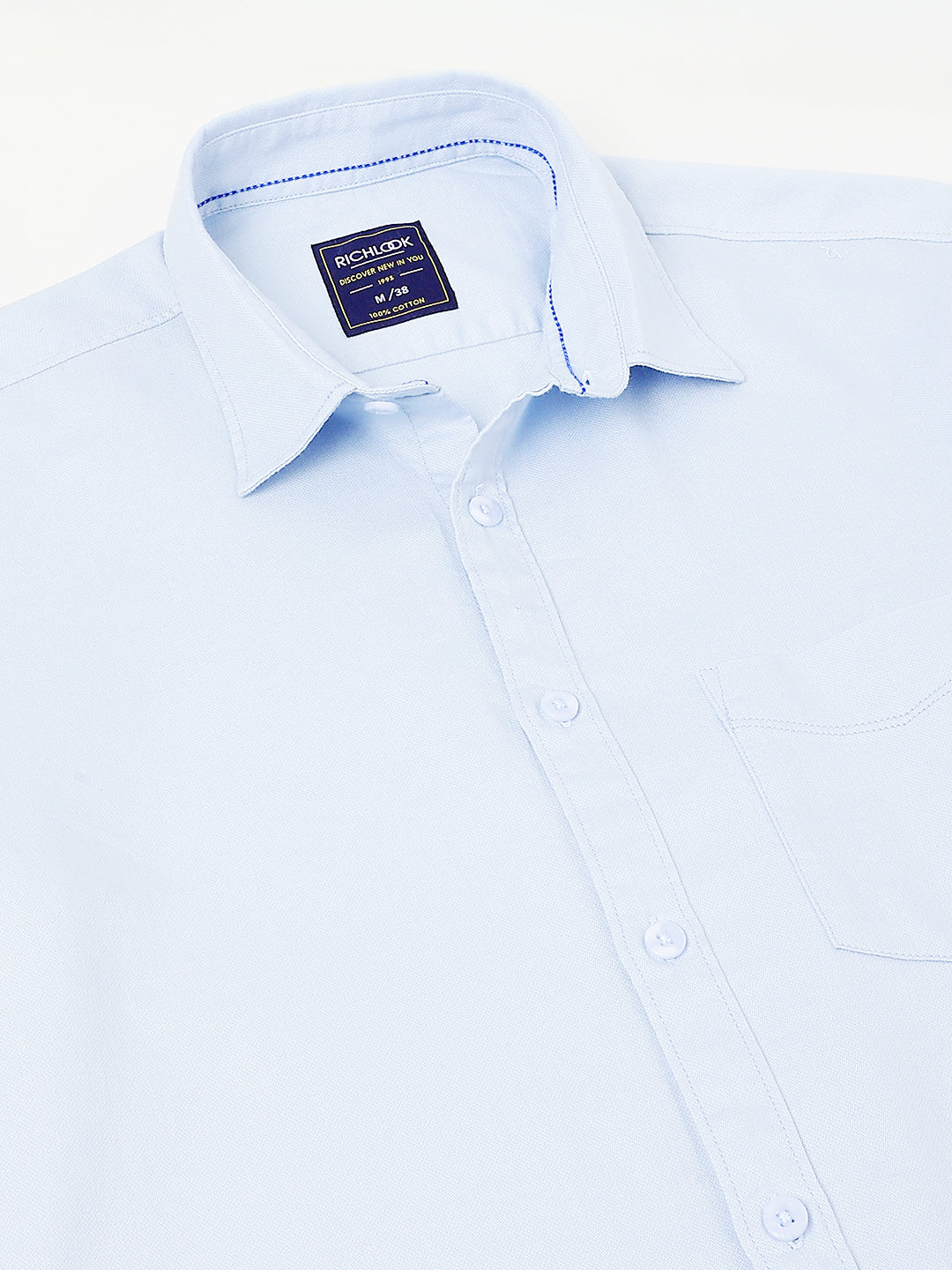 Men Powder Blue Casual Shirt Light Fresh and Stylish