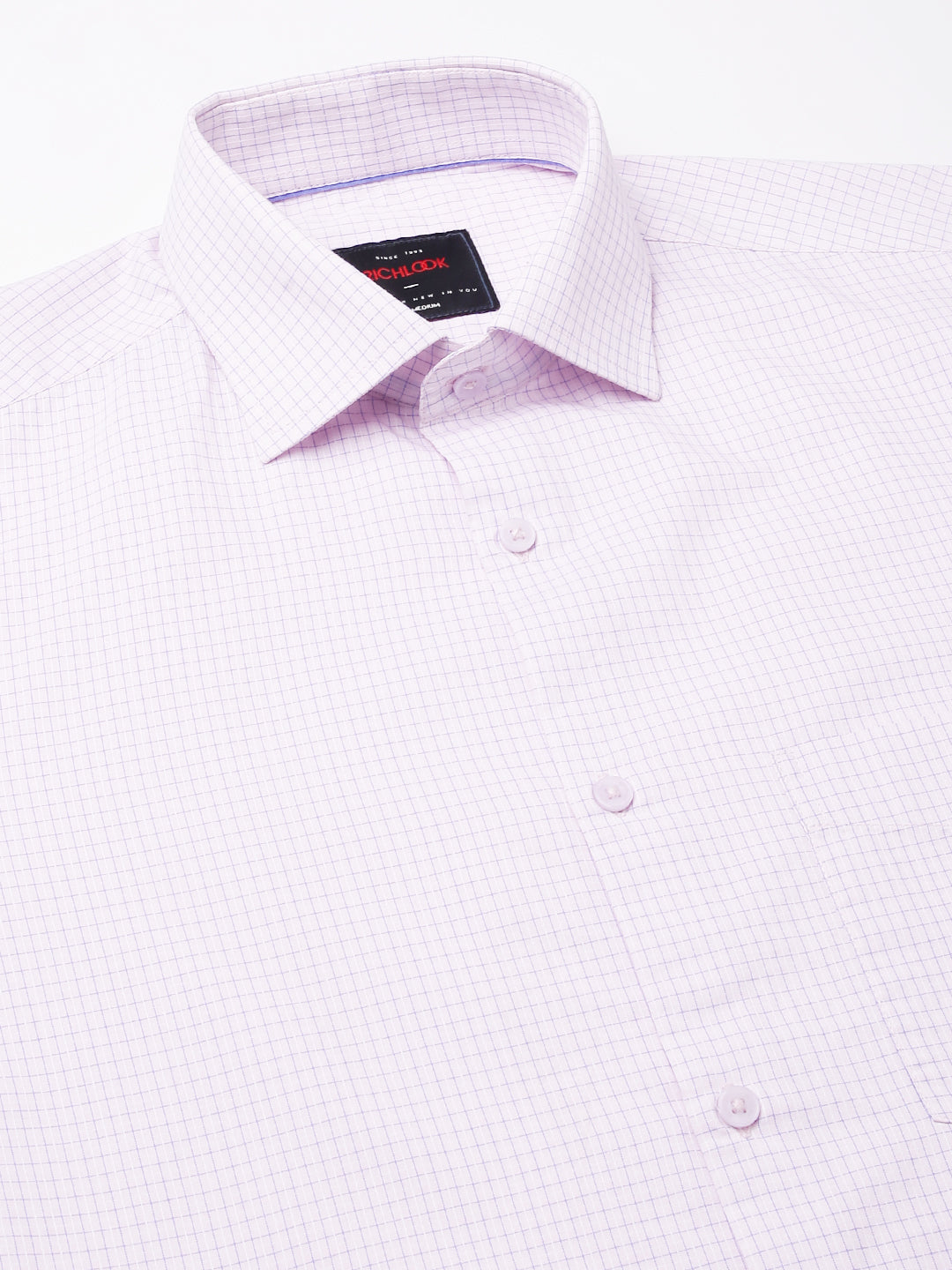 Men Pink Regular Fit Checkered Formal Shirt
