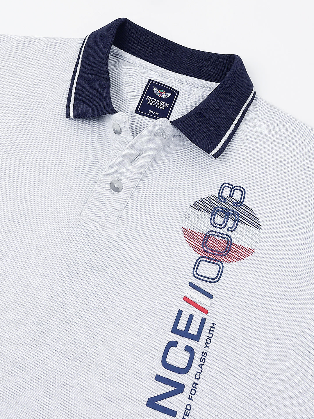 Men Ecru Regular Fit Polo Neck t-shirt