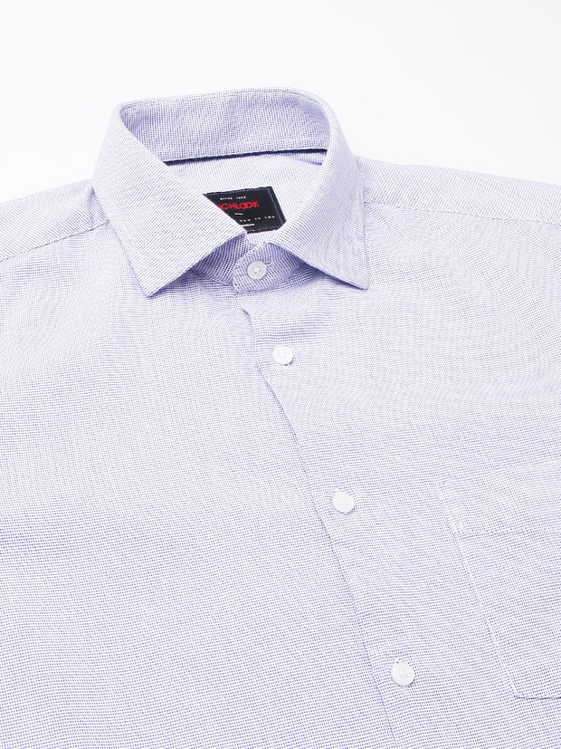 Men Blue Regular Fit Solid Formal Shirt