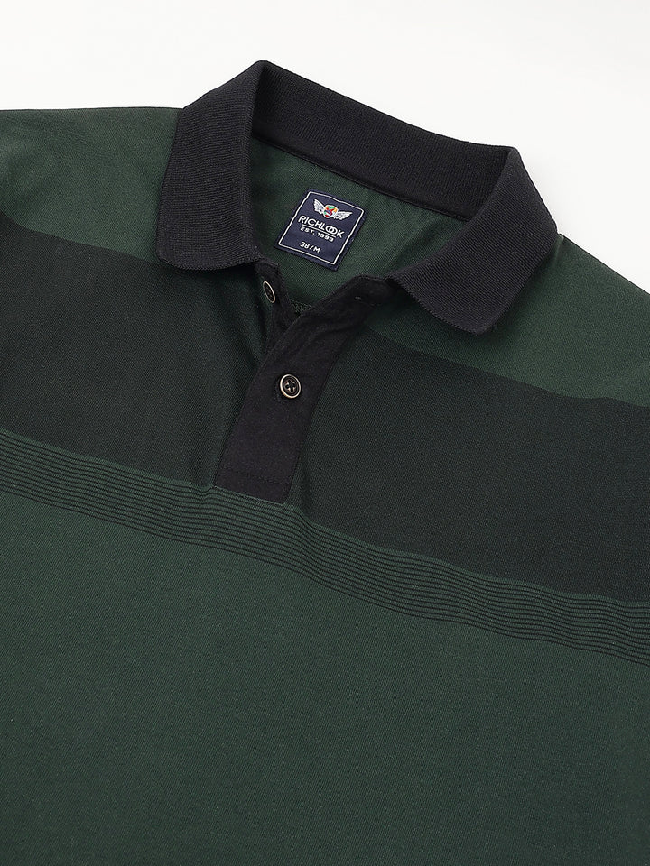Men Green Regular Fit Polo Neck t-shirt