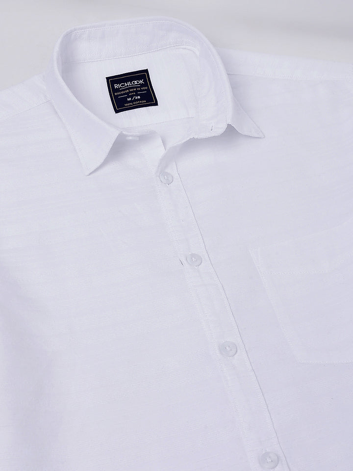 Men White Casual Shirt Fresh Look Everyday Comfort