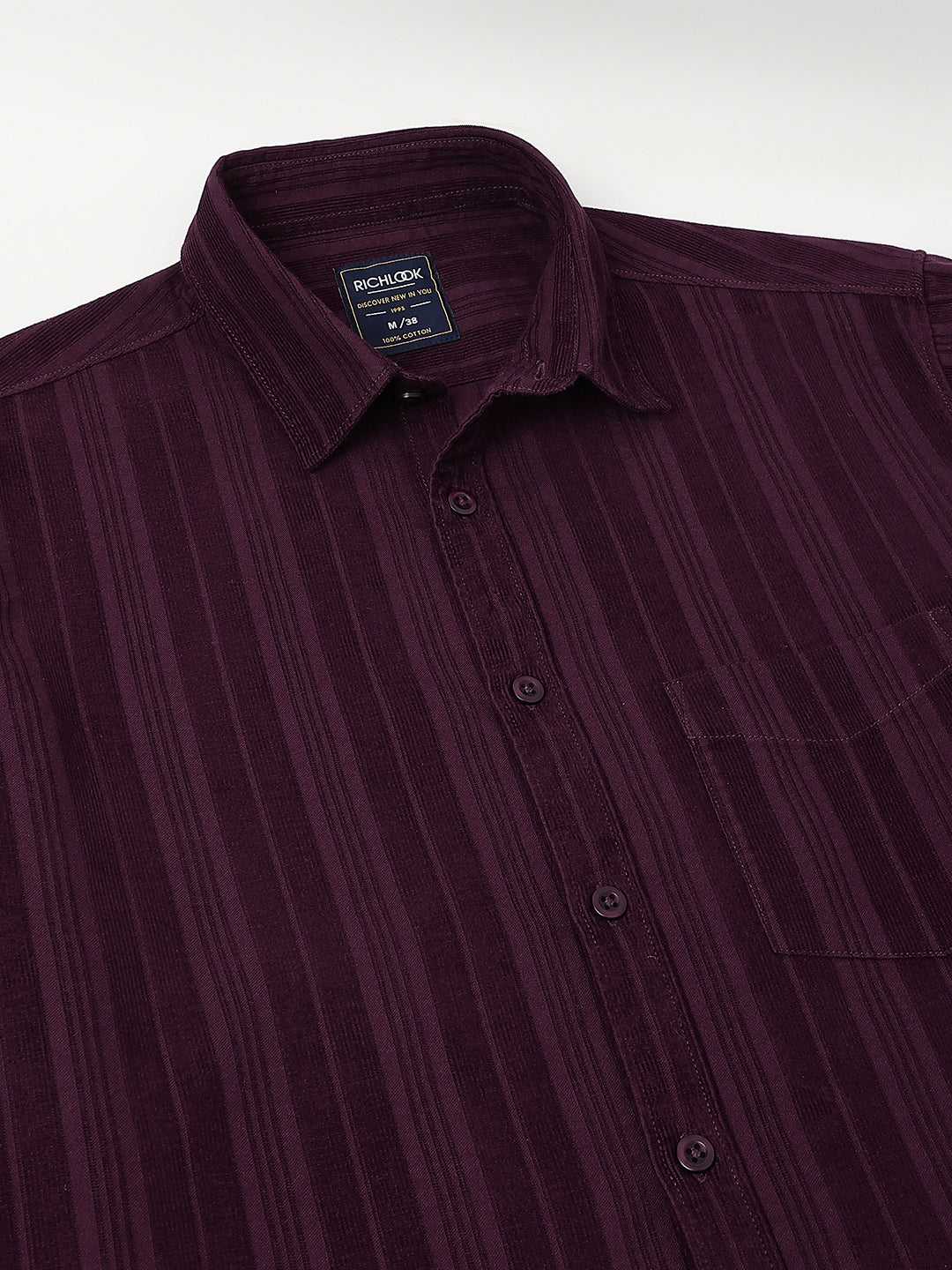 Men Wine Casual Shirt Bold Color Supreme Comfort