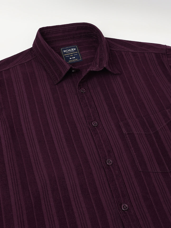 Men Wine Casual Shirt Bold Color Supreme Comfort