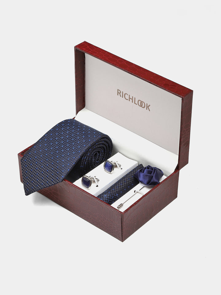 Men Premium Blue Tie & Accessories Combo Pack