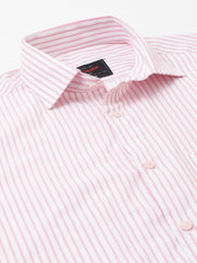 Men Pink Regular Fit Striped Formal Shirt