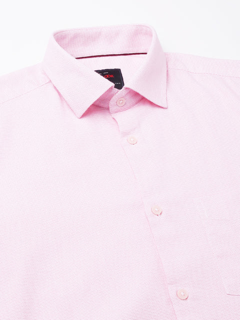 Men Pink Regular Fit Solid Formal Shirt