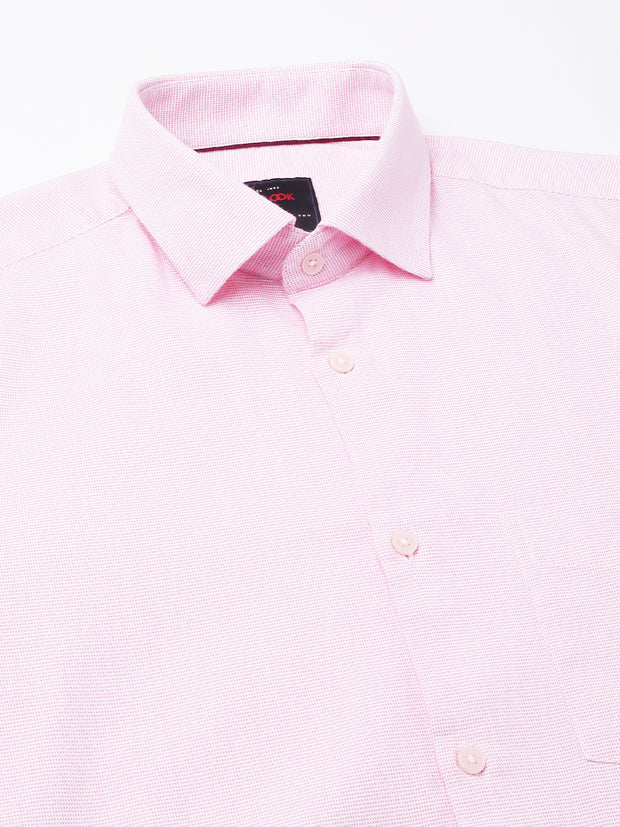 Men Pink Regular Fit Solid Formal Shirt