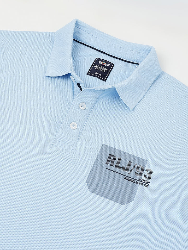 Men Sky Regular Fit Polo Neck t-shirt