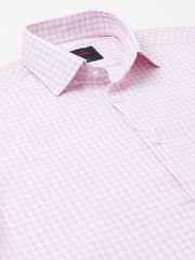 Men Pink Regular Fit Checkered Formal Shirt