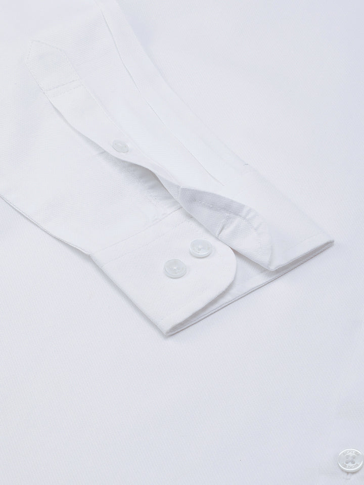 Men White Regular Fit Solid Formal Shirt