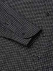 Men Black Regular Fit Checkered Formal Shirt
