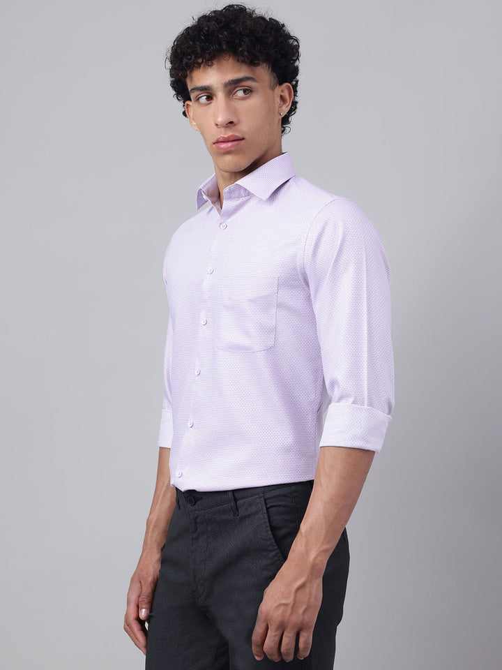 Men Lilac Club Wear Shirt Bold Hue Effortless Glam