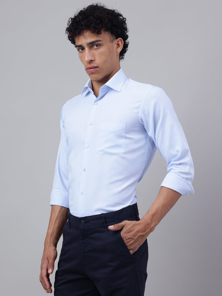 Men Sky Blue Club Wear Shirt Fresh Shine Party Ready