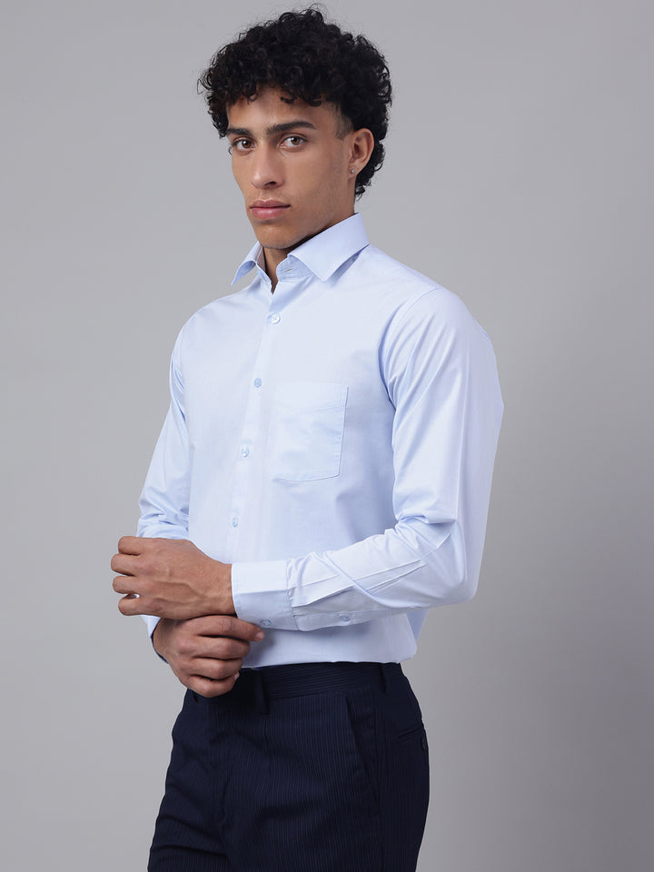 Men Sky Blue Full Sleeve Formal Shirt