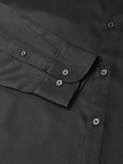 Men Black Regular Fit Solid Formal Shirt