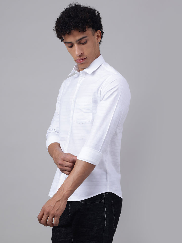 Men White Casual Shirt Fresh Look Everyday Comfort