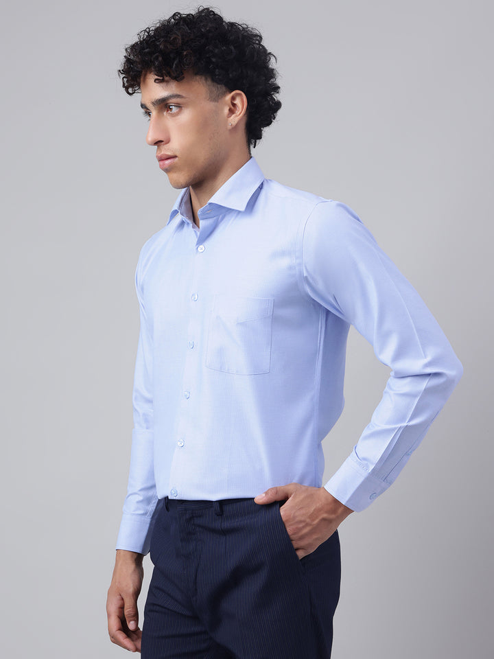 Men Powder Blue Full Sleeve Formal Shirt