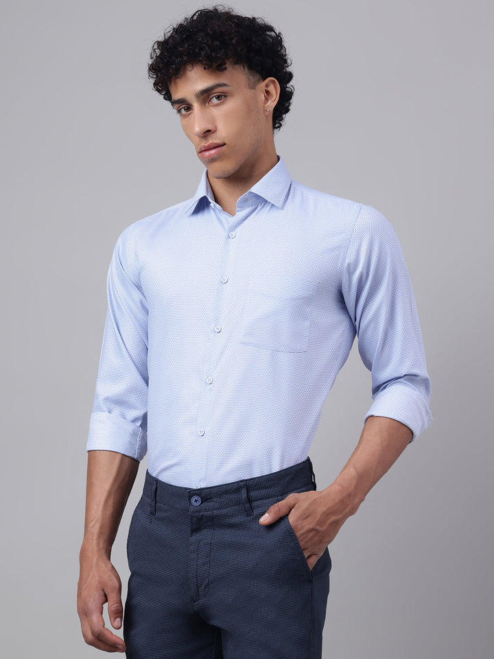 Men Sky Blue Club Wear Shirt Cool Glow Effortless Style