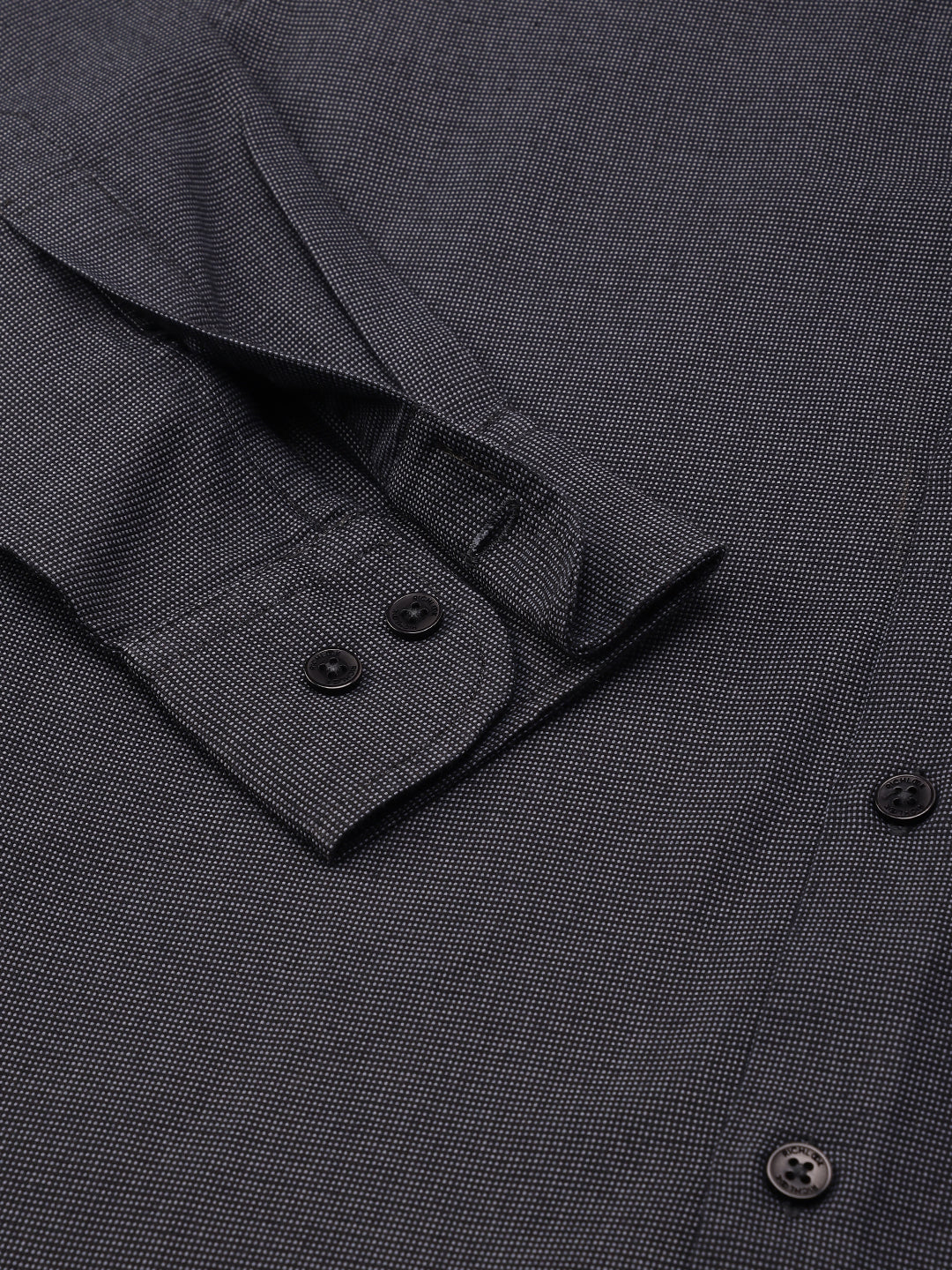 Men Dark Grey Full Sleeve Formal Shirt
