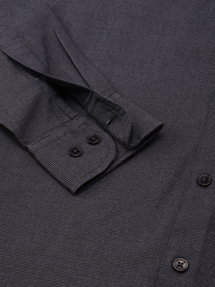 Men Dark Grey Full Sleeve Formal Shirt