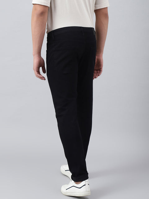 Men Black Slim Fit Mid Rise Clean Look Strechable Jeans