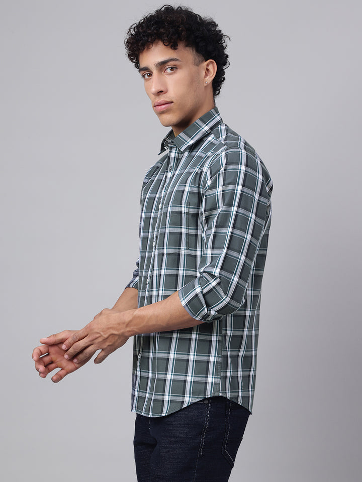 Men Grey Check Casual Shirt Classic Checks Ultimate Comfort