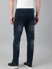 Men Dark Blue Slim Fit Mid Rise Clean Look Strechable Jeans