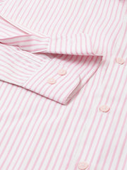 Men Pink Regular Fit Striped Formal Shirt
