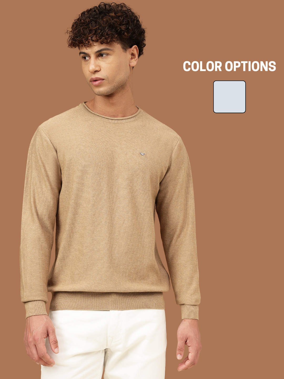 men-crew-neck-mã©lange-sweater-sw-0006-sky-melange-m