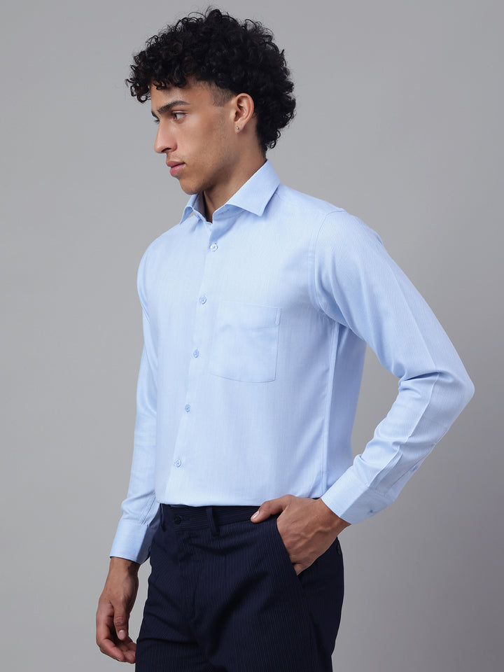Men Powder Blue Formal Shirt Cool Tone Sharp Look