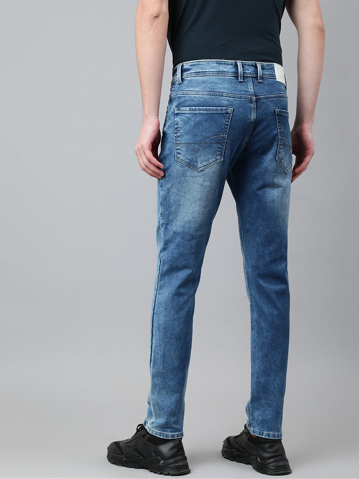 Men Indigo Slim Fit Mid Rise Clean Look Stretchable Jeans