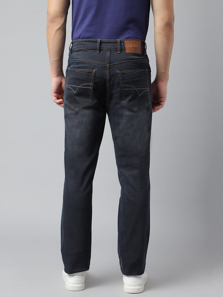 Men Dark Indigo Slim Fit Mid Rise Clean Look Stretchable Jeans