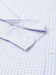 Men Sky Regular Fit Checkered Formal Shirt