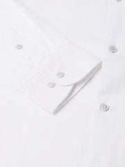 Men White Standard Fit Solid Club Wear Shirt